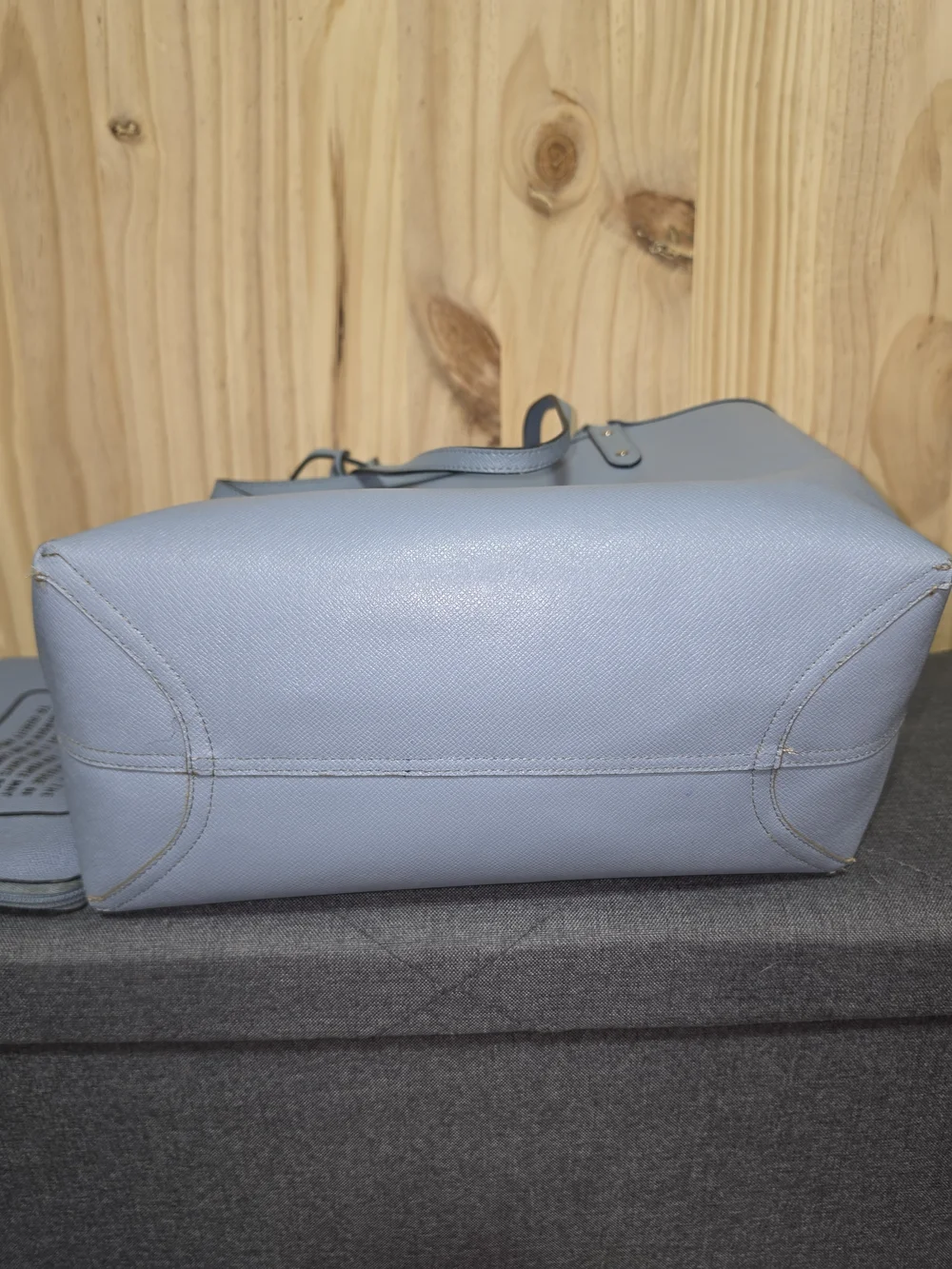 Coach Light Blue Tote with Matching Pouch, Reversible